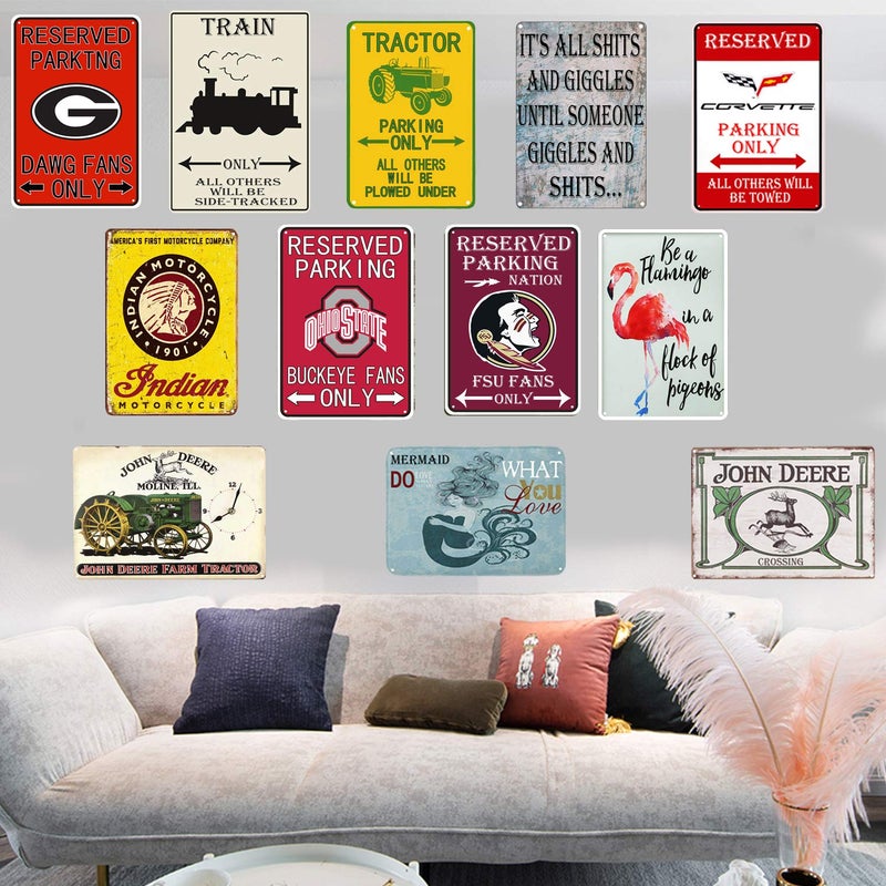 ELLASSAY Flytime Tractor Tin Sign Parking Only All Others Will Be Plowed Under Outdoor Garden Metal Vintage Garage Wall Signs Retro Decor Road Country 8X12Inch - Image 3